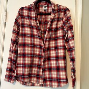 Old Navy Red Plaid Button Down Shirt